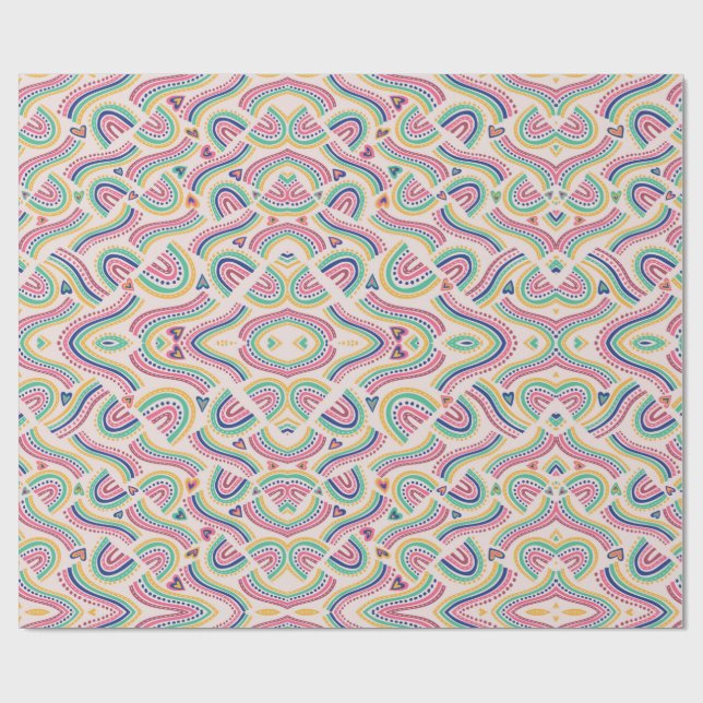 Regenbogenmuster farbenfrohes Geschenkpapier (Flach)