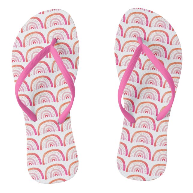Regenbogenmuster in Rosa Flip Flops (Fußbett)