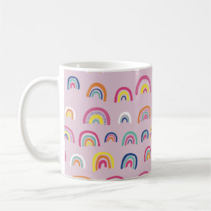 Regenbogenmuster in Rosa Kaffeetasse
