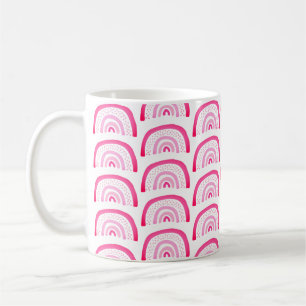 Regenbogenmuster in Rosa Kaffeetasse