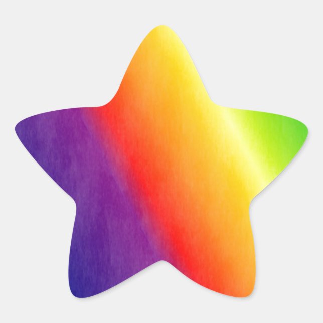 Regenbogenmuster Stern-Aufkleber (Vorderseite)