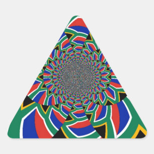 Regenbogennation: Lebendiger Südafrika-Kunstprint Dreieckiger Aufkleber