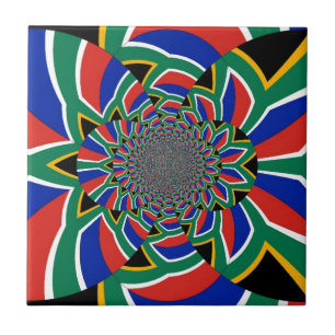 Regenbogennation: Vibrantes Südafrika-Kunstwerk Fliese
