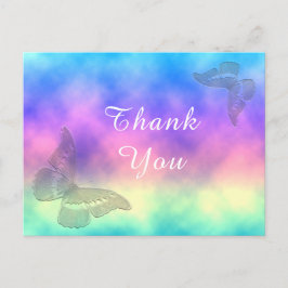 [Regenbogennebel] Farbenfrohe Schmetterlinge Danke Postkarte