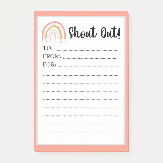 Regenbogennotizen vom Lehrer schreien Post It Note Post-it Klebezettel (Vorderseite)