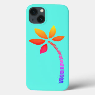 Regenbogenpalme zeichnend mit blauem Hintergrund Case-Mate iPhone Hülle