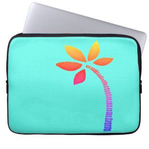 Regenbogenpalme zeichnend mit blauem Hintergrund Laptopschutzhülle