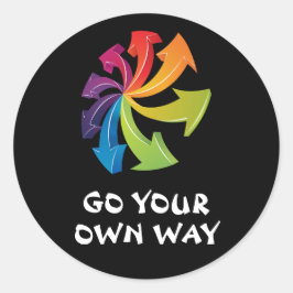 Regenbogenpfeile - Gehen Sie selbst Runder Aufkleber