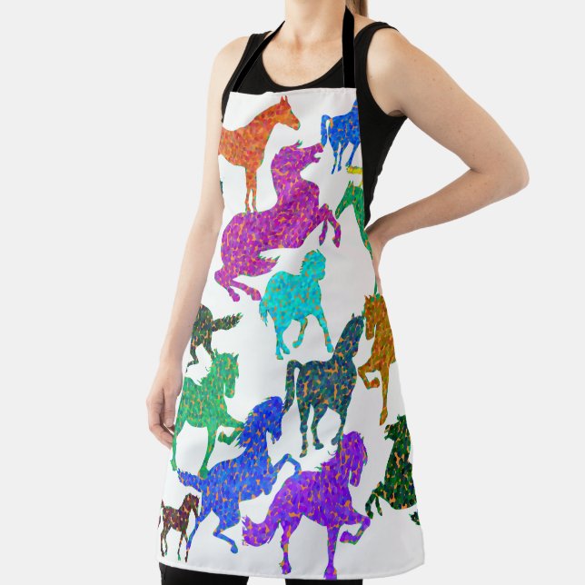 Regenbogenpferde - "Hübsch über Pferde!" Schürze (InSitu)