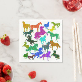 Regenbogenpferde - "Hübsch über Pferde!" Serviette