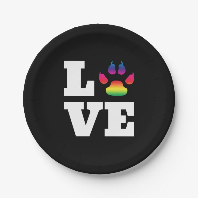 Regenbogenpflaster Pappteller (Vorderseite)