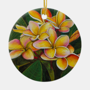 RegenbogenPlumeria Keramik Ornament