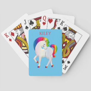 Regenbogenpony-Spielkarten für Kinder. Spielkarten