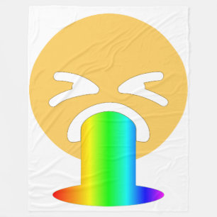 Regenbogenpuke Emoji-Decke Fleecedecke