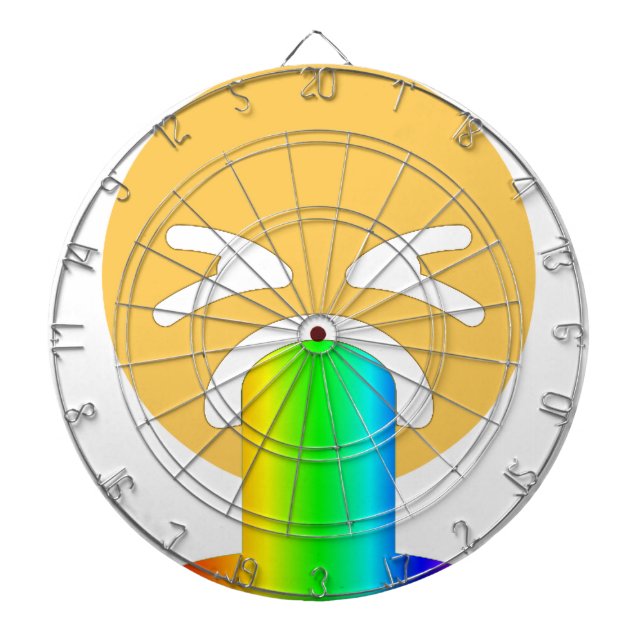 Regenbogenpuppe Emoji Dartscheibe (vorne)