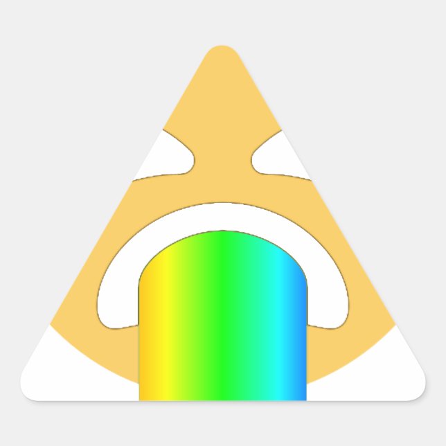 Regenbogenpuppe Emoji Dreieckiger Aufkleber (Vorderseite)