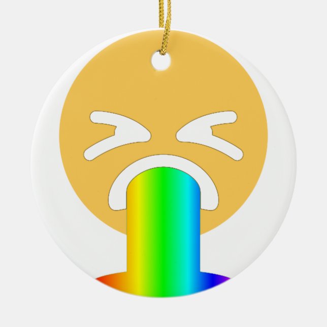 Regenbogenpuppe Emoji Keramik Ornament (Vorne)
