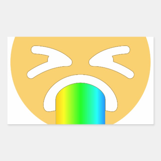 Regenbogenpuppe Emoji Rechteckiger Aufkleber (Vorderseite)