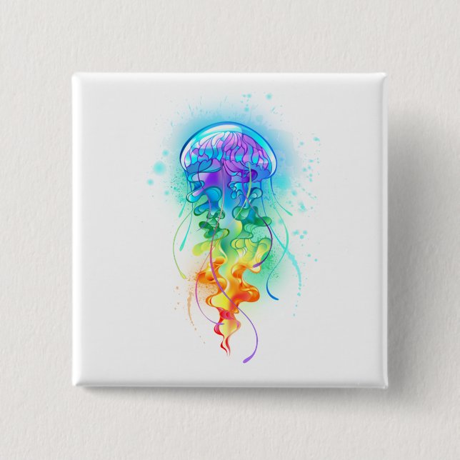 Regenbogenqualle Button (Vorderseite)