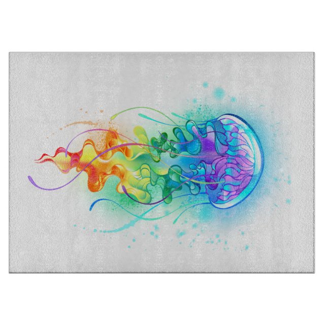 Regenbogenqualle Schneidebrett (Vorderseite)