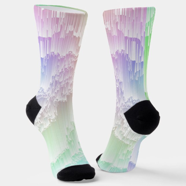 Regenbogenregal Glitch Telefonring Stand Socken (Gewinkelt)