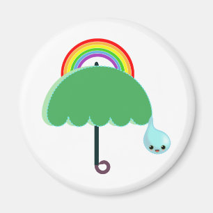 Regenbogenregenschirm-Tropfenregen Magnet