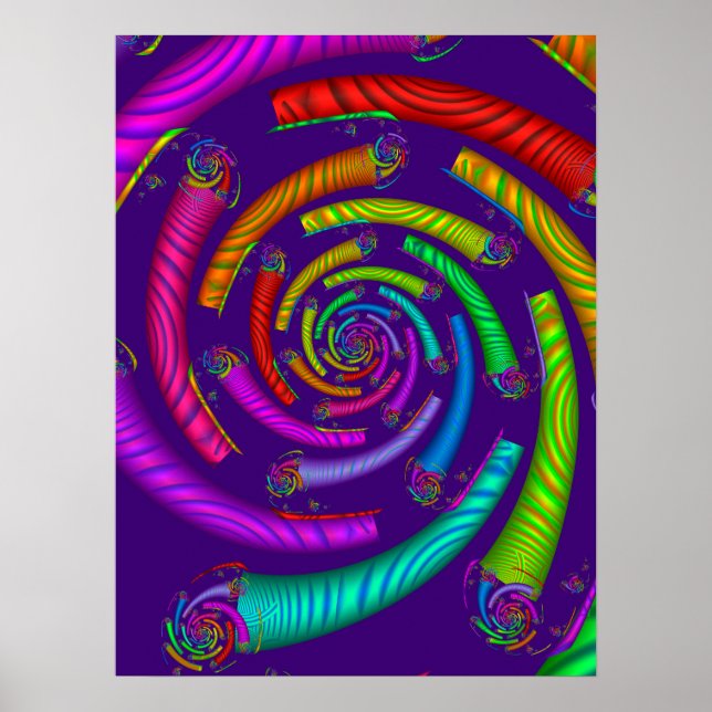Regenbogenrohre Spirale Poster (Vorne)