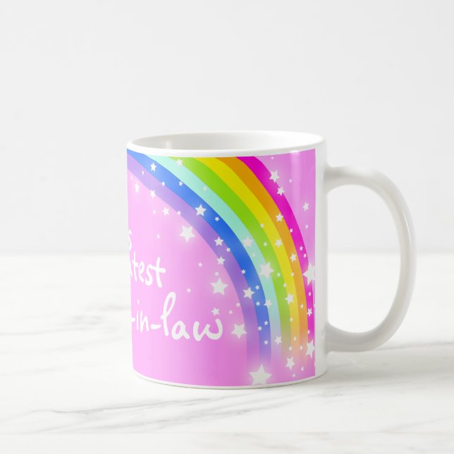 "Regenbogenrosa-Tasse der beststen" Schwägerin der Tasse (Rechts)