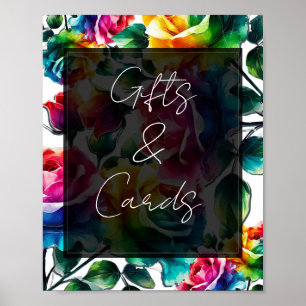 Regenbogenrosen Hochzeitsgeschenke & Karten Tischs Poster