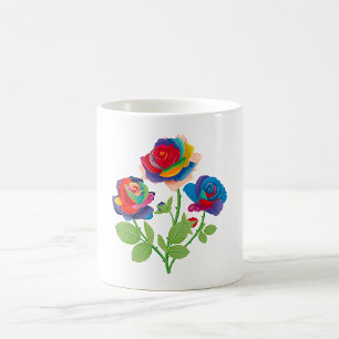 Regenbogenrosen Kaffeetasse