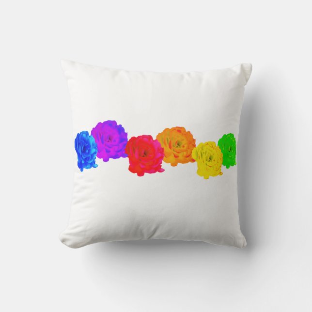 Regenbogenrosen Kissen (Vorderseite)