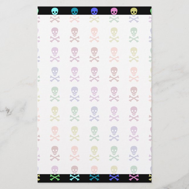 Regenbogenschädel Briefpapier (Vorderseite)