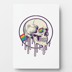 Regenbogenschädel-Vintage-Stichdesign_1 Fotoplatte