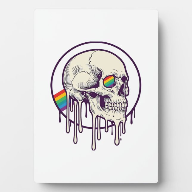 Regenbogenschädel-Vintage-Stichdesign_1 Fotoplatte (Vorderseite)