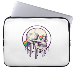 Regenbogenschädel-Vintage-Stichdesign_1 Laptopschutzhülle
