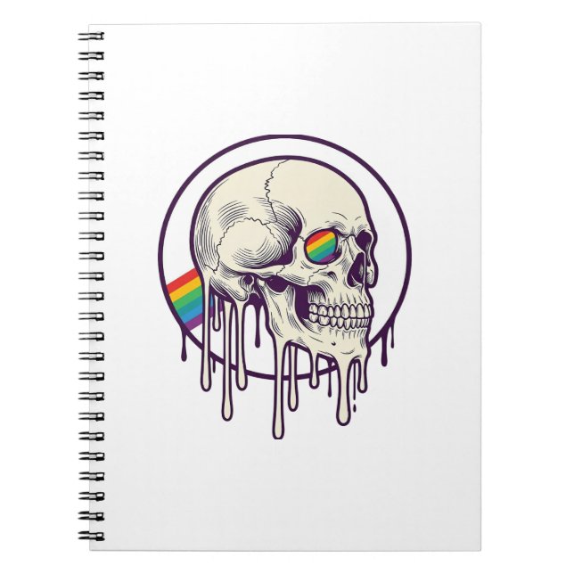 Regenbogenschädel-Vintage-Stichdesign_1 Notizblock (Vorderseite)
