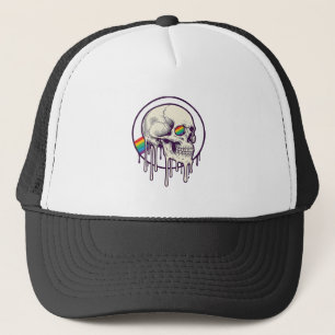 Regenbogenschädel-Vintage-Stichdesign_1 Truckerkappe