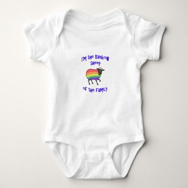 Regenbogenschaf der Familie Baby Strampler (Vorderseite)