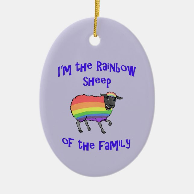 Regenbogenschaf der Keramik Keramik Ornament (Vorne)