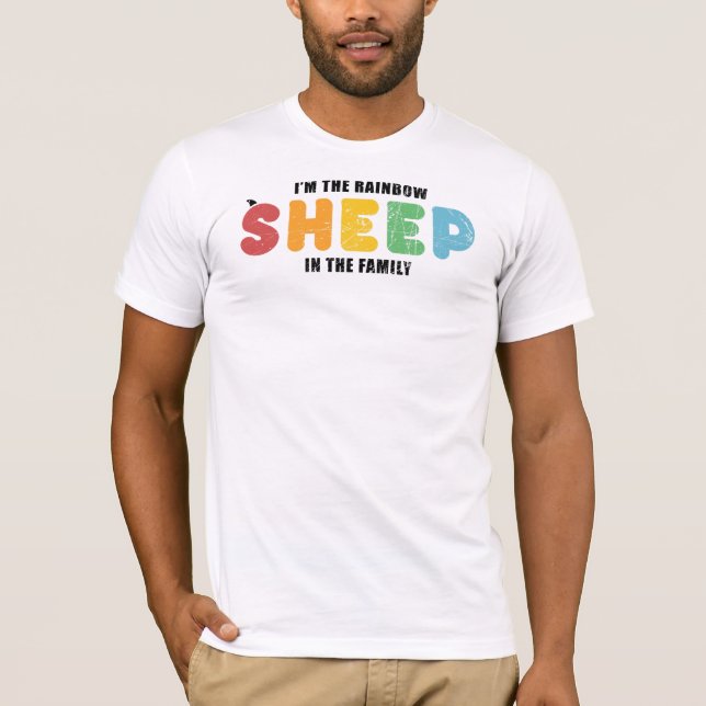 Regenbogenschaf des Gay Pride LGBT T-Shirt (Vorderseite)