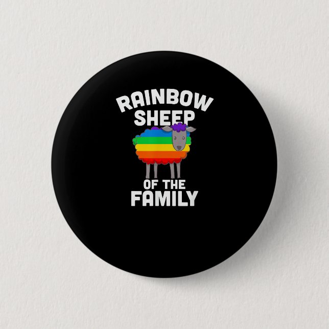 Regenbogenschaf des Gay Pride LGBTQ Equali Button (Vorderseite)