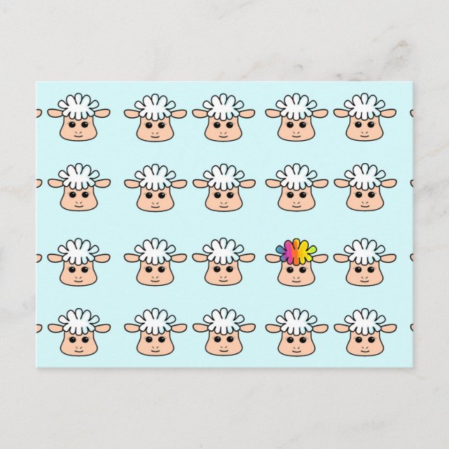 Regenbogenschaf Postkarte (Vorderseite)
