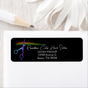 Regenbogenschere Haare Stylist Salon Rücksendeadre