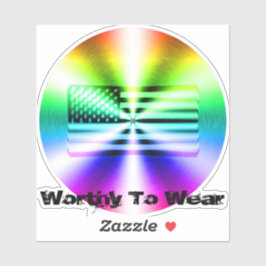 Regenbogenschild der US-Fahne - es lohnt sich zu t Aufkleber