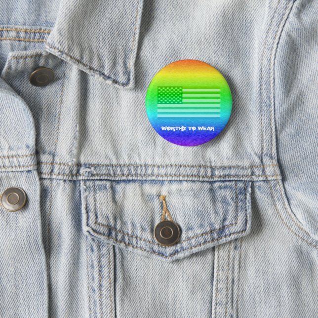 Regenbogenschild der US-Fahne - es lohnt sich zu t Button (Beispiel)