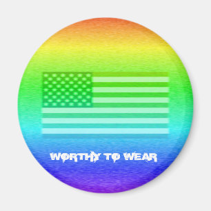Regenbogenschild der US-Fahne - es lohnt sich zu t Magnet