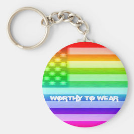 Regenbogenschild der US-Fahne - es lohnt sich zu t Schlüsselanhänger