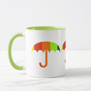 Regenbogenschirm auf weißem Hintergrund Tasse