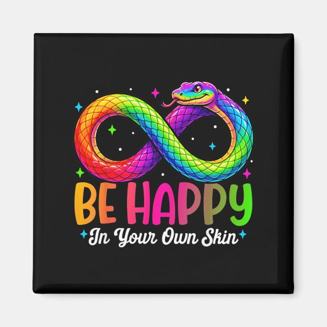 Regenbogenschlange Sei glücklich Autism Awareness  Magnet (Vorne)