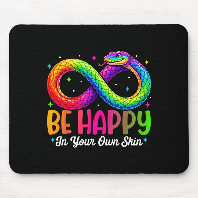 Regenbogenschlange Sei glücklich Autismusrisiko-De Mousepad (Vorne)